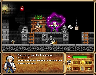 Printscreen von Dungeon of Doom mit einem gegnerischen Magier